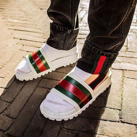 gucci loafer slides mens|Gucci slides web.